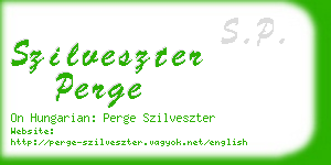 szilveszter perge business card